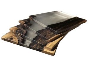 Los mejores posavasos de madera de resina azul de diseño personalizado para café, té y bebidas, atractivos accesorios de mesa para oficina y hogar, alfombrillas y almohadillas - Product Image 2