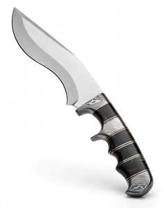 Cuchillo utilitario recurvo personalizado de acero inoxidable con mango de cuerno negro y damasco, herramienta de campo - Product Image 4