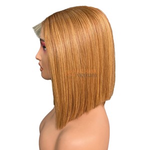 Pelucas Bob de Cabello Remy Vietnamita Virgen al por Mayor, Color Marrón Oscuro, con Encaje Frontal, 200g, Tono con Reflejos, Tallas S/M/L - Product Image 4