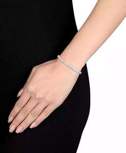 Lab Grown White <b>Sapphire</b> <b>Tennis</b> <b>Bracelet</b> ( 4-1/4 ct. t.w.) in Sterling Silver (Also Available in 18k Gold Plated over Sterling S - Product Image 2