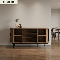 Aparador Moderno de Madera con Diseño Escandinavo y Patas Metálicas para Comedor