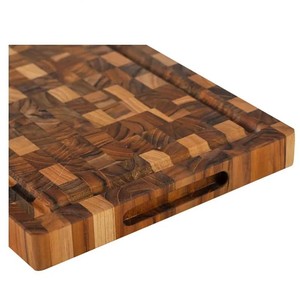 Planche à découper rectangulaire en bois d'acacia avec design mosaïque, antidérapante, écologique, durable, pour usage HORECA et restaurants - Product Image 4