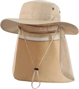 Unisex Quick Dry Summer Fisherman <b>Hat</b> Foldable Nylon Boonie Bucket Cap Neck Flap Oxford Canvas 54-56CM Four Seasons Laminated - Product Image 3