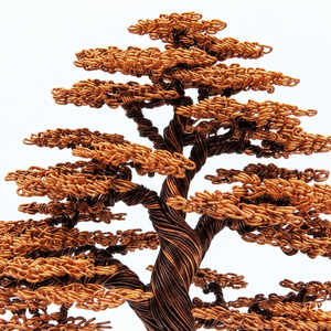 Handgefertigte Metall-Draht Ahorn Bonsai-Baum Skulptur mit Kupferfarbenen Blättern Porzellan-Topf Langlebige Heim- und Bürodekoration Firmengeschenke - Product Image 4
