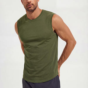 Débardeurs de sport pour hommes avec logo personnalisé, en tissu polyester, séchage rapide, respirant, col rond, pour la course à pied, chemise de sport élégante - Product Image 2