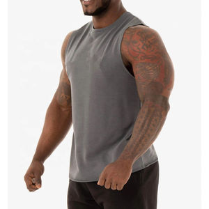 Wholesale Customize Workout Active Tank Top Gym Men Fitness <b>Running</b> Vest Training Jogging Wear Spandex/Polyester Solid - Product Image 2