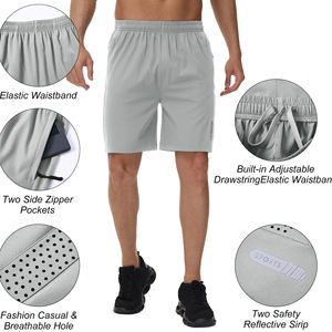 กางเกงขาสั้นผู้ชายคุณภาพสูง ผลิตจากโพลีเอสเตอร์ 95% และสแปนเด็กซ์ 5% เหมาะสำหรับใส่ลำลองช่วงฤดูร้อน ทรงหลวม แห้งเร็ว เหมาะสำหรับออกกำลังกายและฟิตเนส - Product Image 3