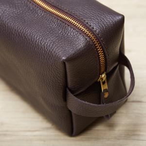 Custom Genuine Buffalo Leather <b>Toiletry</b> <b>Bag</b> Vintage Travel Shaving Dopp Kit Luxury <b>Men</b> Cosmetic Organizer <b>Bag</b> LYG-0115 - Product Image 2