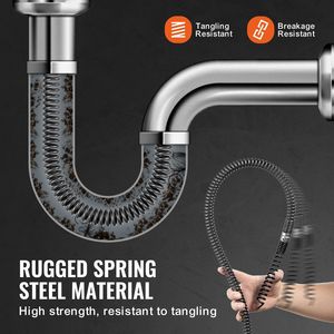 Cavo Professionale per Pulizia Scarichi da 30 Metri x 1,6 cm con 7 Tagliacavi, per Tubi da 2,0 cm e 9,9 cm, Cavo Sezionale a Sezione Cava per la Pulizia di Tubature - Product Image 1