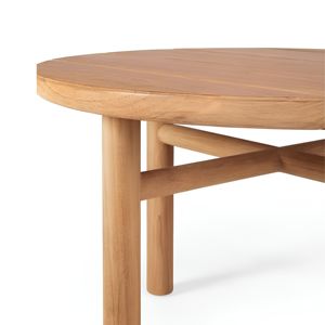 Teak Solid Wood Round Dining Table Scandinavian Modern Design Waterproof Eco-Friendly Durable Four-Seater Home Furniture - Product Image 3