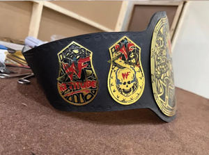 Cinturón de Campeonato Mundial de Peso Pesado W-W-F Personalizado con Diseño de Calavera y Piedra, 2 mm – Placas Metálicas Chapadas en Oro, Correa de Cuero - Product Image 5