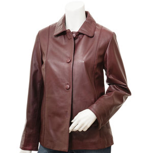 Women's Genuine <b>Leather</b> Blazer Full Sleeve Turn-down Collar Single Breasted Winter solid Color Regular Length - Product Image 1