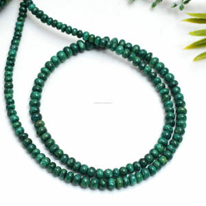Green Corandum Rondelle Shape Smooth Gemstone Beads 16 pulgadas Strand Loose para pulsera Fabricación de joyas - Product Image 2