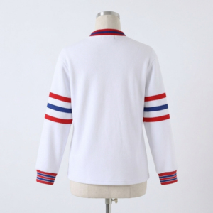 Cardigan en tricot blanc pour homme, manches longues, coupe classique, pour l'automne, avec impression de logo, fermeture à boutons sur le devant - Product Image 2
