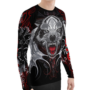 Camiseta de Compresión de Manga Larga para Hombre, para MMA, con Estampado de Lobo por Sublimación, Ajustada, que Absorbe la Humedad, Ropa Deportiva - Product Image 5