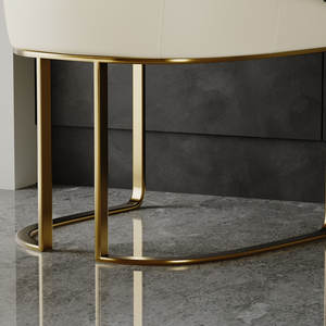 Ensemble de meubles de salle à manger de luxe, tables et chaises rondes en marbre et pierre frittée, meubles pour la maison, pour hôtel, utilisation en extérieur - Product Image 4