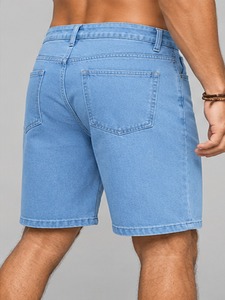 Shorts en jean pour homme, coupe classique moderne, tissu en coton doux, léger et respirant, shorts décontractés d'été pour les voyages et les activités de plein air - Product Image 2