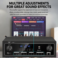 Amplificateur Mixeur Professionnel TR-150W 150W*2 Bluetooth Optique pour Home Cinéma, KTV, Conférence, Système Sonore PA