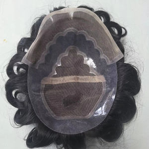 Perruque en cheveux humains vierges Taz Hair BD, modèle Bollywood, prothèse capillaire indienne douce pour hommes, toupet Remy - Product Image 1