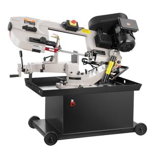 1.1 kW motore 0-45 gradi regolazione dell'angolo di velocità variabile verticale nastro taglio sega macchina 7X8.25 rettangolare capacità di taglio - Product Image 1