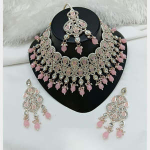 Juego de Collar de Diseño Jewelemarket con Piedras Austriacas Brillantes y Perlas, Joyería Fina-10575395BLP - Product Image 4