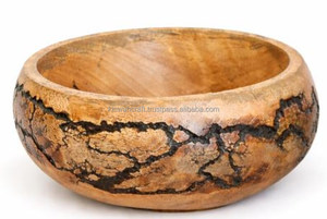 Juego de Tazones de Madera Hechos a Mano con Acabado Fractal Quemado, Estilo Rústico, Bohemio y Campestre - Product Image 6