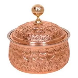 หม้ออุ่นอาหารแบบพรีเมียมทันสมัย ดีไซน์หรูหราสองสีทองลายตอก พร้อมฝาปิดแบบถ่าน สำหรับบุฟเฟ่ต์มืออาชีพ - Product Image 4