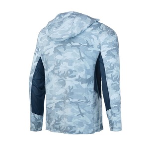 UV UPF 50 Fishing <b>Sun</b> <b>Shirt</b> Long Sleeves Waterproof Polyester Hoodie Camo Jersey Heat-Transfer Quick Dry Unisex Pocket - Product Image 4