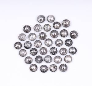 Diamante Melee Redondo Natural de Sal y Pimienta de 2.0 MM, Diamante Negro Rústico Suelto para Fabricación de Joyas, Proveedor Mayorista - Product Image 3