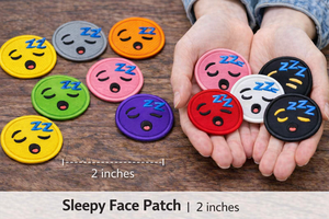 Parche Bordado de Cara Sonriente Durmiente con Ojos Cerrados y Patrón de Bordado a Máquina Zzz, Paquete de 100 Piezas - Product Image 5