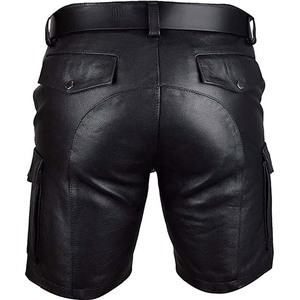 Men's Genuine Leather <b>Shorts</b> Custom Production Premium Quality Stylish Summer Streetwear Wear - Product Image 3