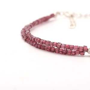 Natural Garnet Box Shape Gemstone <b>Beaded</b> <b>Bracelet</b> 2mm Handmade Dainty Stone <b>Bracelet</b> For Women Jewelry Making Wholesale Price - Product Image 2