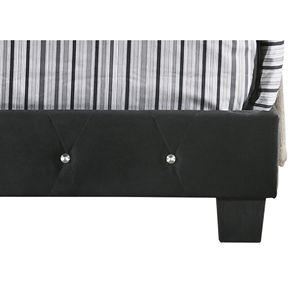 Elegante letto matrimoniale nero in stile transizionale con rivestimento per un sonno ristoratore - Product Image 3