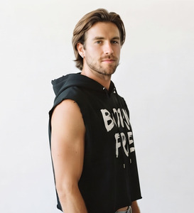 <b>Men's</b> Sleeveless Hooded <b>Crop</b> <b>Top</b> Casual 100% Cotton Baggy Loose Fit Cropped <b>Top</b> Casual Sweatshirt Winter Wear Sweat <b>Crop</b> <b>Top</b> - Product Image 3