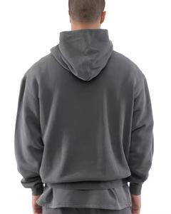 Sweat à capuche de luxe uni, design élégant et tendance, 100% coton, hiver, coupe ample, unisexe, pour les jeunes et les clubs - Product Image 3