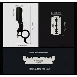 Rasoir de sécurité classique en acier inoxydable de haute qualité pour hommes, avec poignée ergonomique, pour le rasage du visage, lame unique remplaçable, pour sourcils - Product Image 6