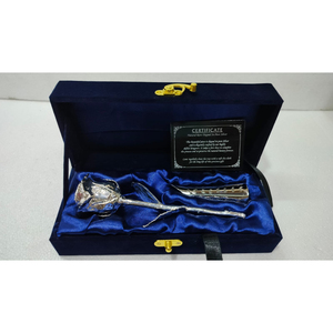 Rosa eterna de lujo hecha a mano con baño de plata, regalo para el 25.º aniversario y el Día de San Valentín con elegante caja de presentación - Product Image 3