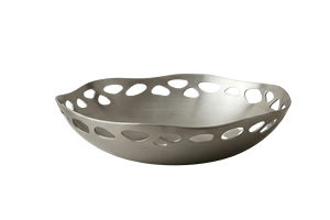 Bol décoratif moderne en acier inoxydable, finition satinée, petit bol central pour la décoration de table à la maison ou à l'hôtel - Product Image 2