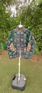 Chaqueta Bomber de Terciopelo Tejida a Mano para Mujer, Diseño Floral Bohemio Étnico, Forro de Algodón, Moda Premium - Product Image 6