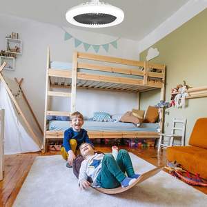 Ventilateur de plafond LED E27 de 9,44 pouces avec éclairage, télécommande, variateur d'intensité, couleur et luminosité réglables, 3 vitesses de ventilation, minuterie - Product Image 3