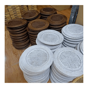 <b>Rattan</b> Charger Plates created from eco <b>rattan</b> weave for <b>table</b> styling decorative use and <b>dining</b> display Vietnam made - Product Image 4