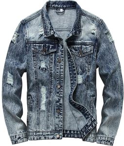 Blouson en jean premium pour homme, délavé vintage, en coton, boutonné, style streetwear décontracté, vêtement d'extérieur, personnalisable OEM ODM, vente en gros - Product Image 1