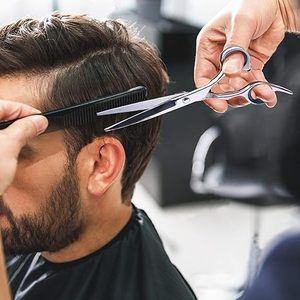 Ciseaux de coiffure professionnels en acier inoxydable à manche long, ciseaux à effiler avec peigne et étui de rangement pour usage en salon - Product Image 5