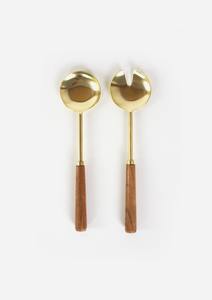 Ensemble de cuillères et fourchettes à salade en métal finition or, luxe moderne, pour occasions spéciales, service d'hôtel, restaurant, traiteur - Product Image 4