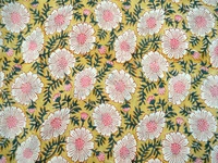 Tissu en coton imprimé à la main motif marguerite, motif animalier indien Jaipur, textile imprimé au bloc, écologique