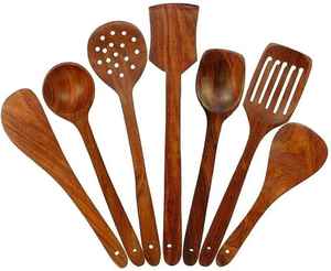 Juego de 4 Cucharones de Madera de Mango Natural Hechos a Mano de Primera Calidad, Utensilios de Cocina Ecológicos, Aptos para Lavavajillas y Ligeros - Product Image 2