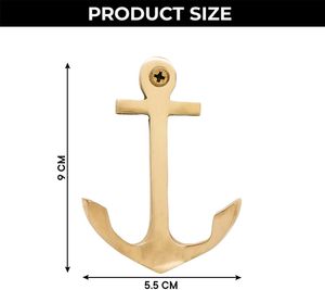 Brass Double Prong Wall <b>Hooks</b> Heavy-Duty Handmade Multi-Purpose Entryway Key Holder BTH-346 - Product Image 2