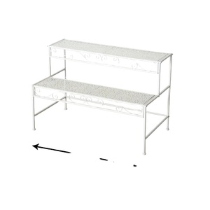 Estante de soporte de planta blanco en soporte de planta de metal de 2 niveles elegante para el uso de decoración interior y exterior del Hogar en soporte de maceta al por mayor - Product Image 1