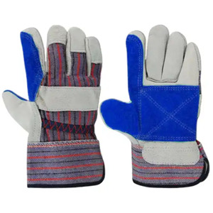 Piel de vacuno duradera de uso general de gran venta con palma de cuero serraje, forro de algodón y forro polar de jersey, y parte trasera de tela 100% algodón. - Product Image 6
