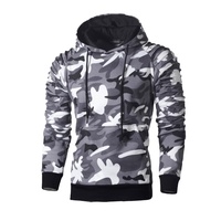 Sweat-shirt à capuche unisexe en molleton 100 % coton, imprimé personnalisé, teint uni, brodé, camouflage hiver, qualité supérieure, anti-boulochage
